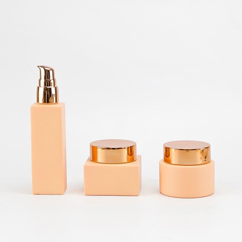 50 ml metallotionspumpe i glasflaske/50 g firkantet og cylinderformet cremebeholder