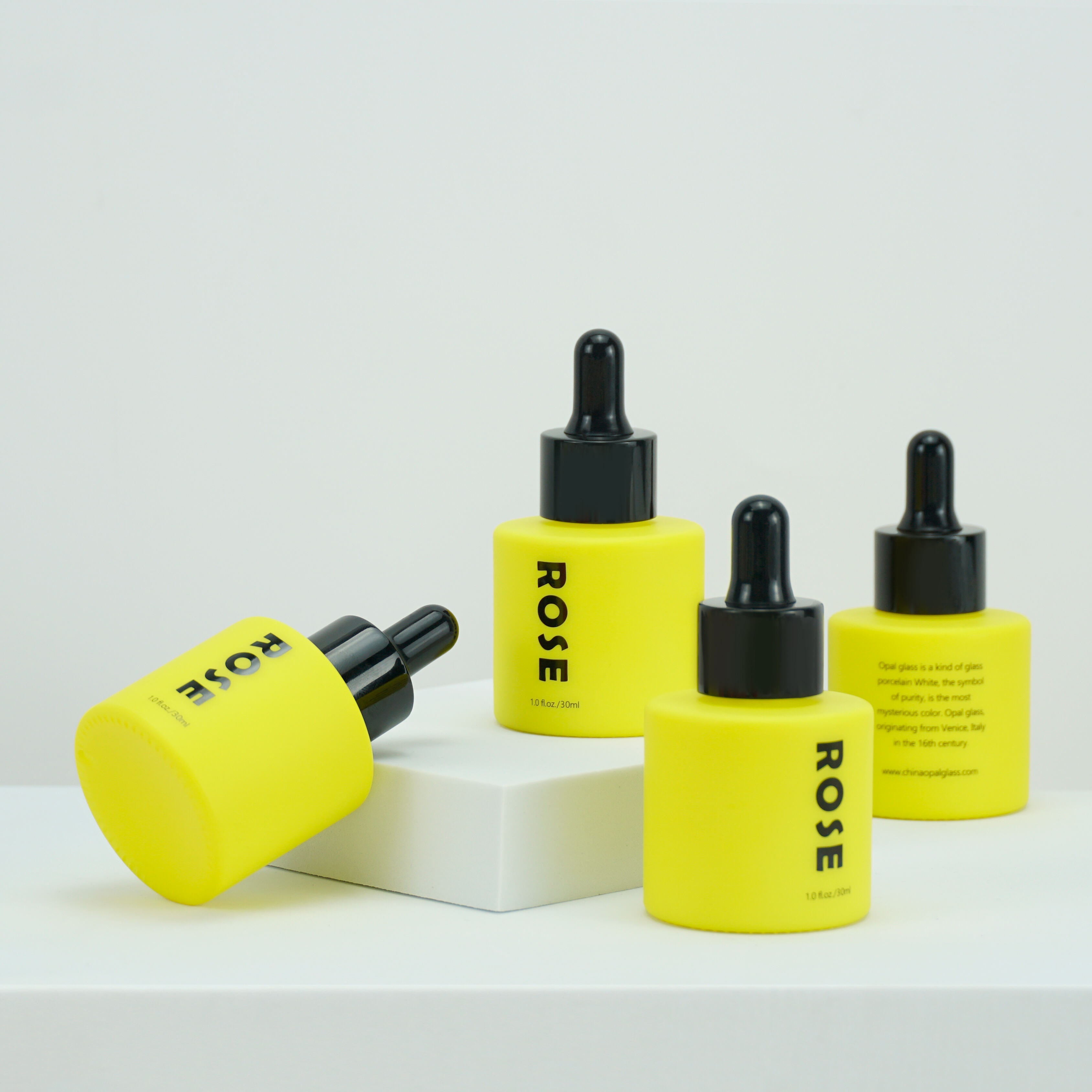 30/60 ml opalglasflaske og 15 g / 30 g / 50 g glasbeholder med pipette