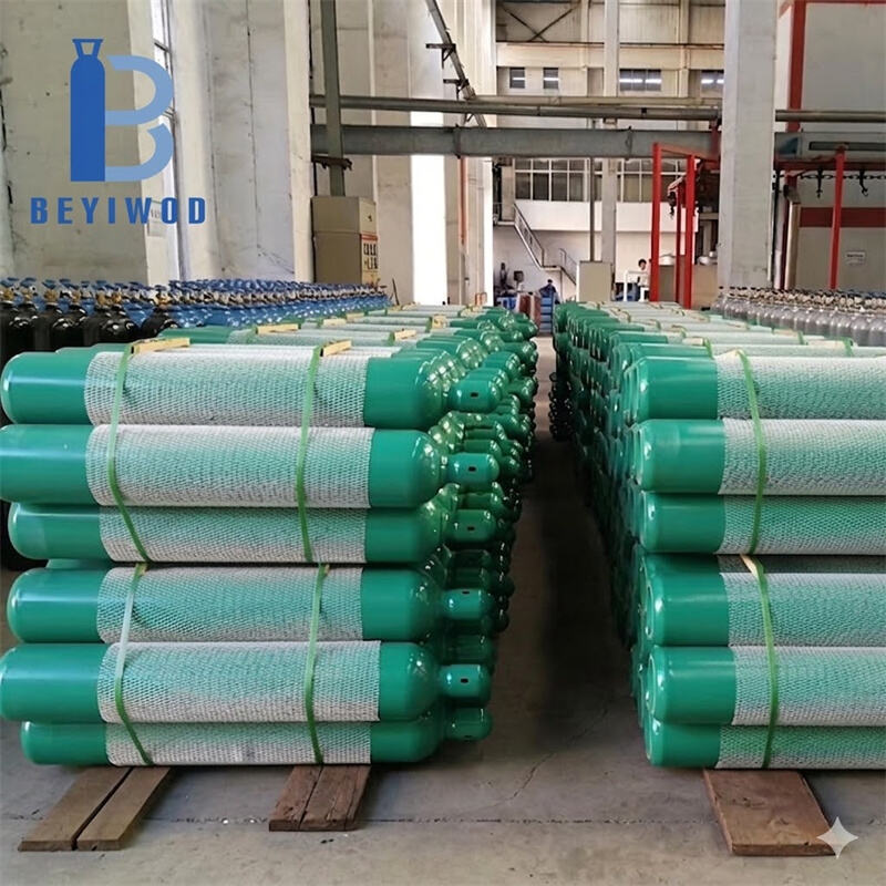 Medical Industrial Oxygen Nitrogen CO₂ Argon Steel Cylinder with Bull Nose Valve