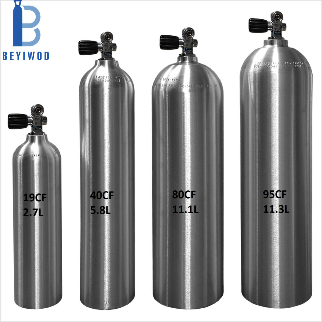 11.1L Aluminium Dykning syre tank Aluminium syre cylinder DOT3AL S80