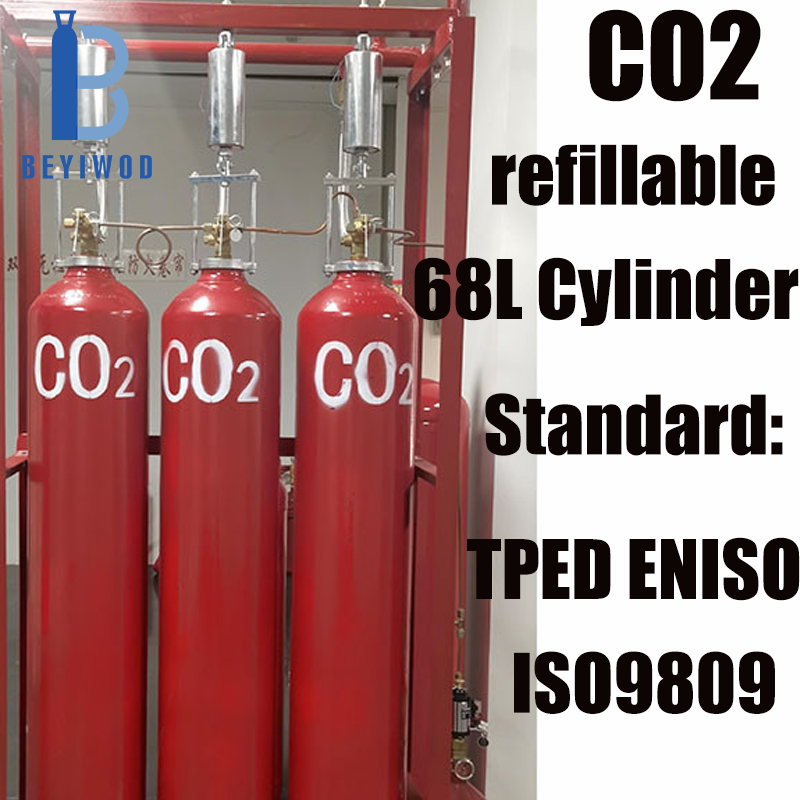 TPED DNV TUV Certification Netherlands Market 68L CO2 Gas Cylinder Price for Sale