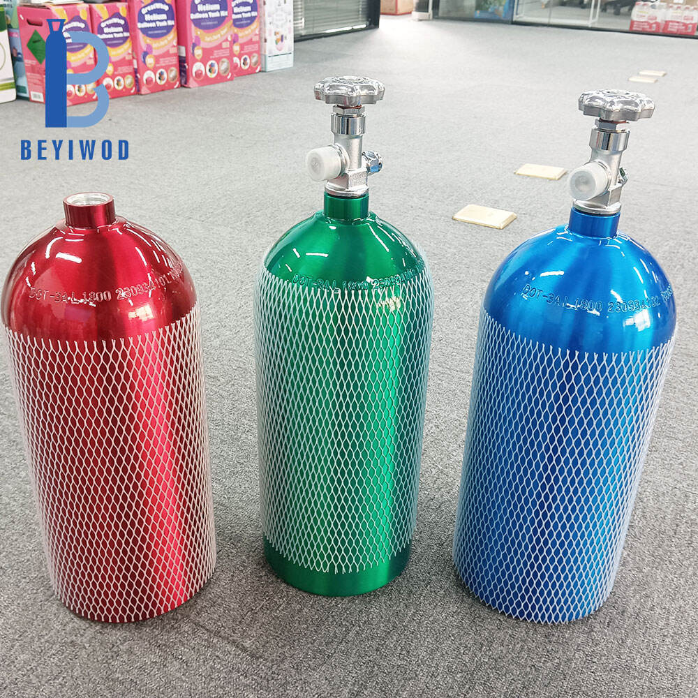 Aluminum Gas Bottles Cylinder Nitrogen N2O Gas Cylinders With Valves