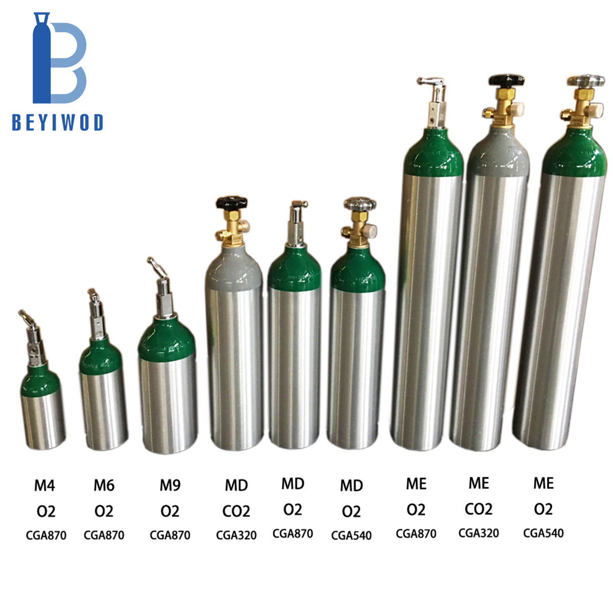 Medical DOT3AL M90 153bar 2216psi 10L 15.2L 15.7L Aluminium Oxygen Cylinder for Sale