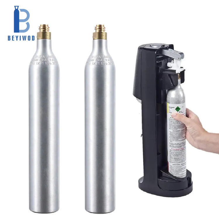 0.45kg CO2 Refillable Co2 Cartridge Exchange Aluminum Soda cylinder with trist valve for beverage 60L soda water machine