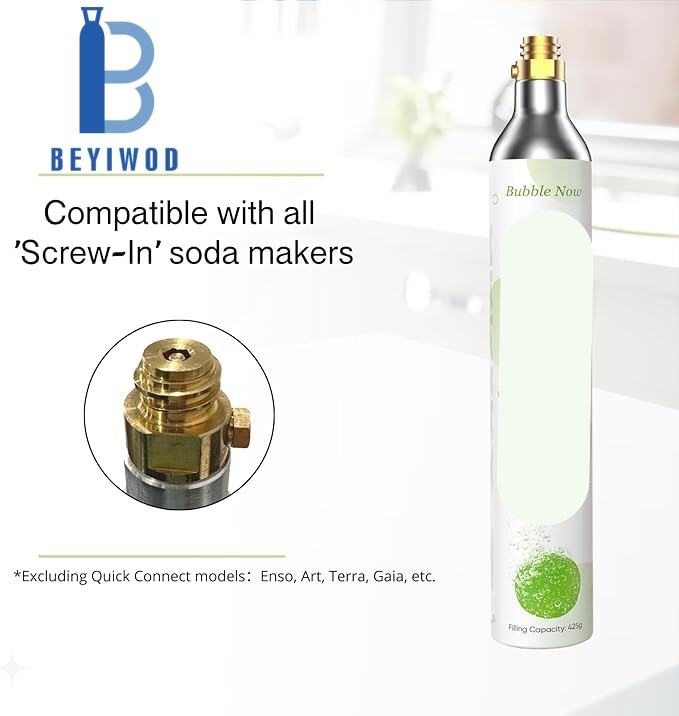 0.6L Co2 Soda Cylinder 150 Bar/2200 psi High Pressure Soda Cylinder CO2 Aluminum with Valve TR21*4