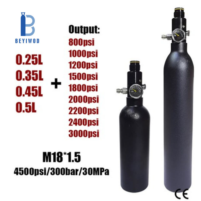 0,45 l / 24 unssia alumiininen paintball-CO2-säiliö, 5/8