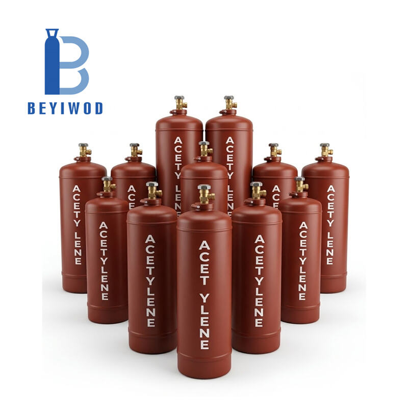 Industrial Welding ISO3807 Standard 1kg 1.7kg 2.1kg 4.5kg 7.2kg 8.5kg C2H4 Acetylene Gas Cylinders with Asbestos-free Fillers