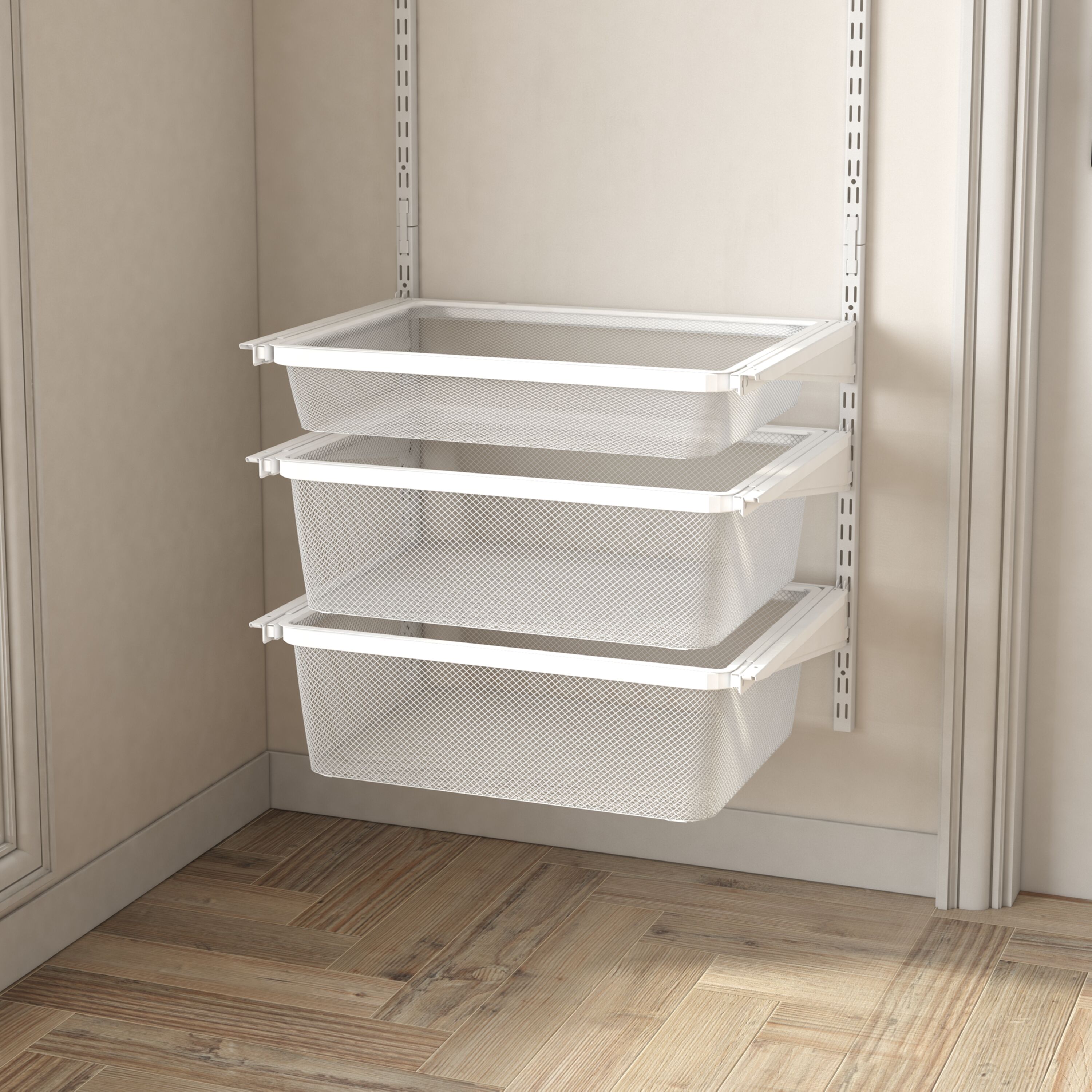 Tight Mesh Metal Wire Basket for Shelf Closet Organizer Storage Wardrobe
