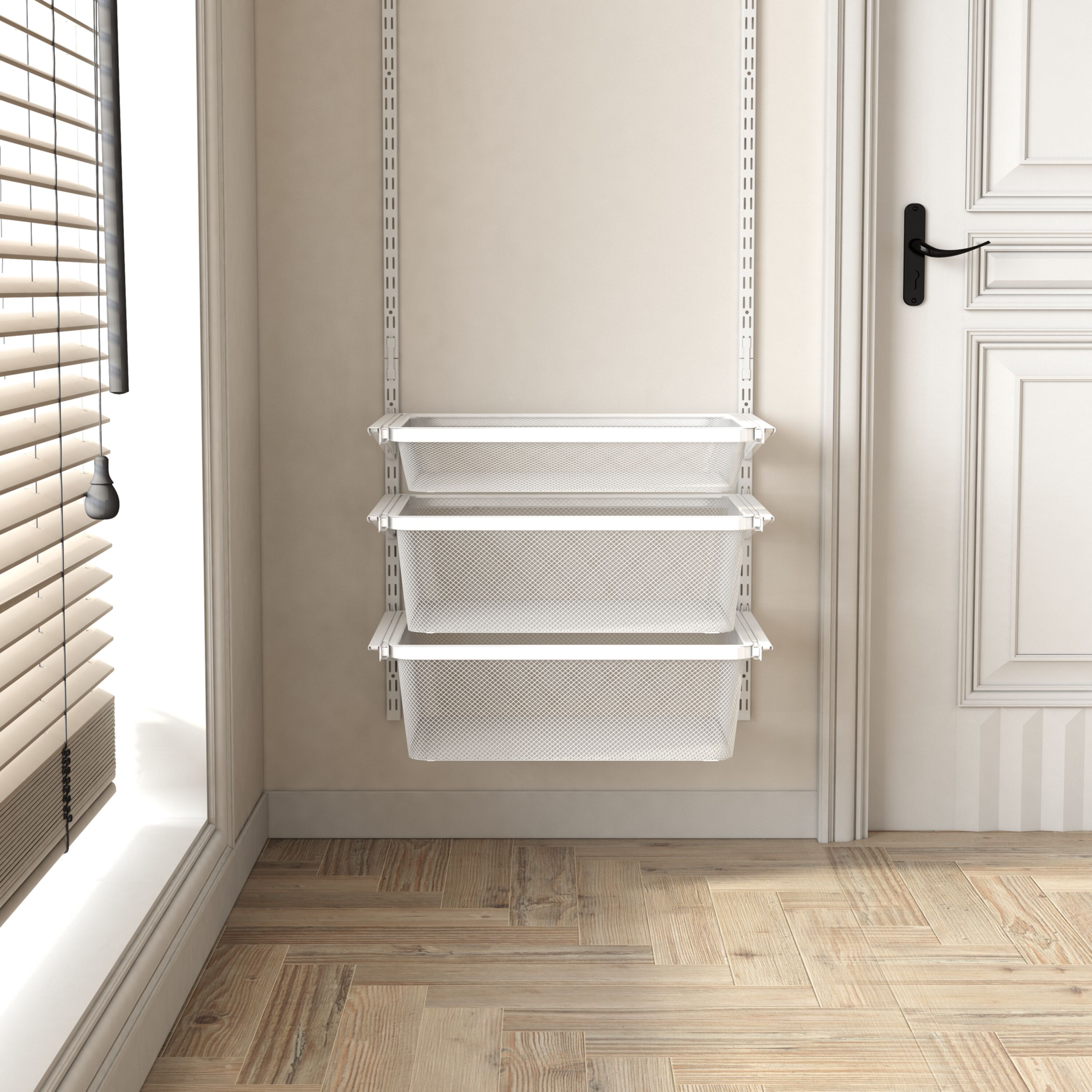 Tight Mesh Metal Wire Basket for Shelf Closet Organizer Storage Wardrobe