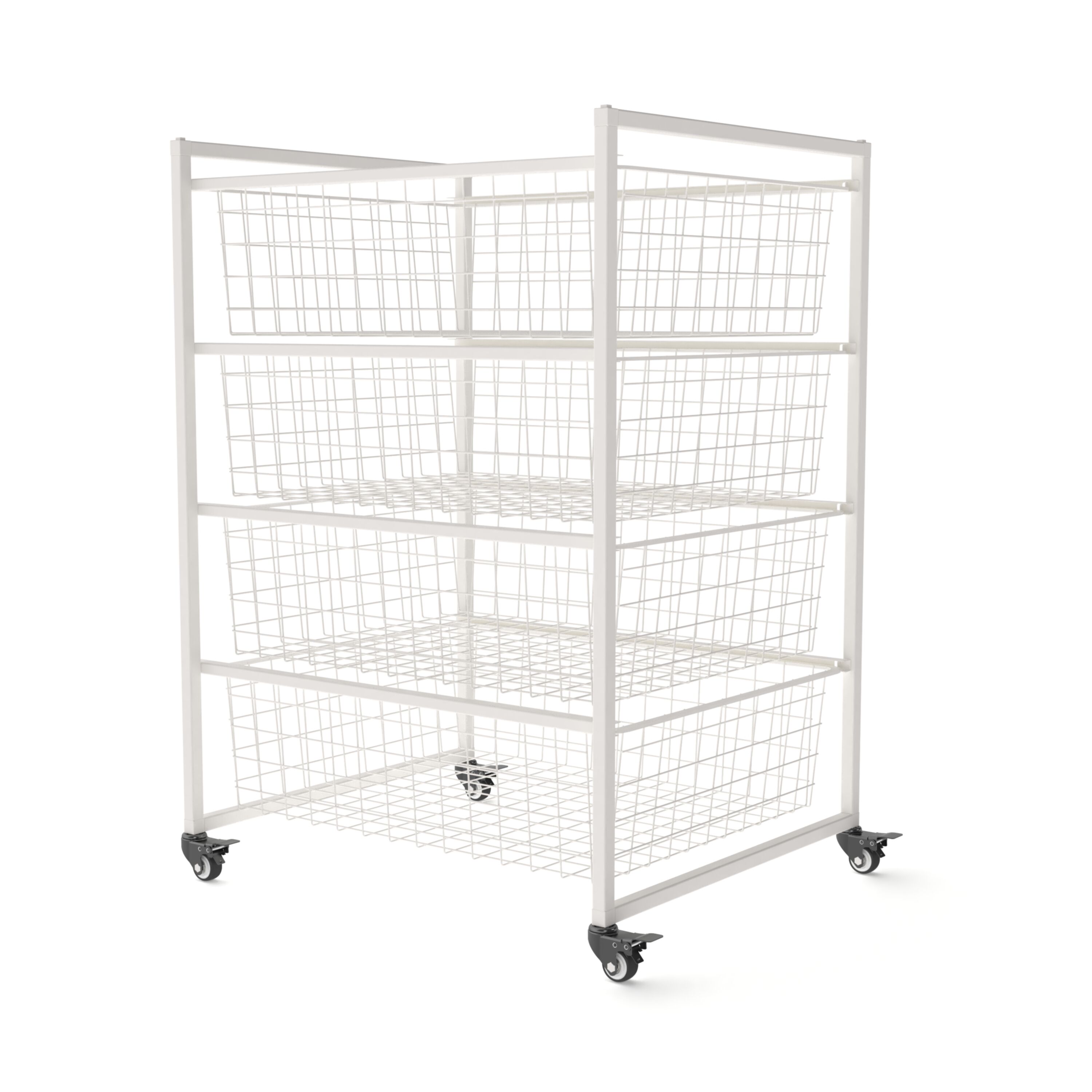 4-Drawer Wire Storage Cart Organizor Solution