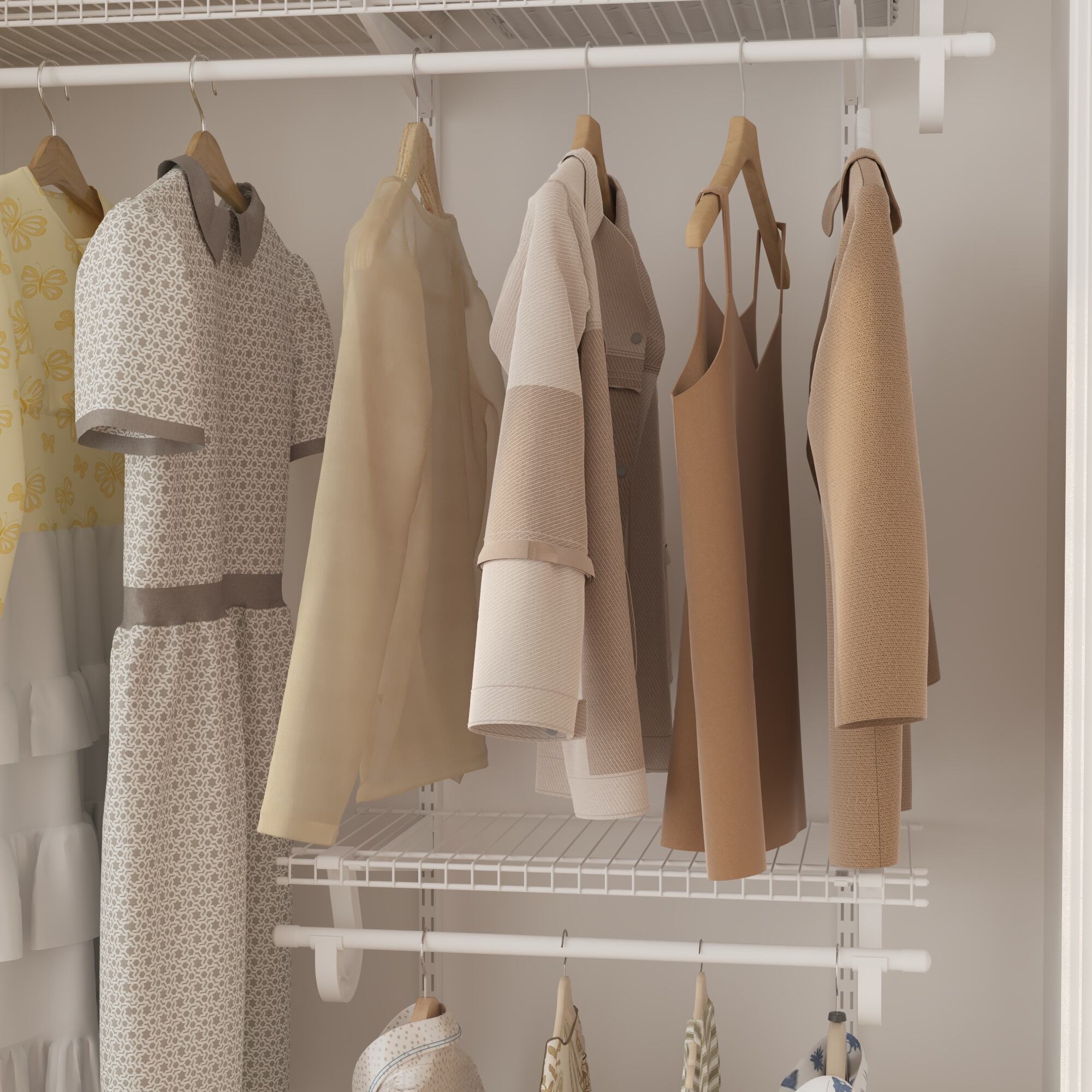 CLOSETART QUT2-4 Affordable Walk in Closet Systems Metal Wire Shelf Closet Organizer Storage Wardrobe