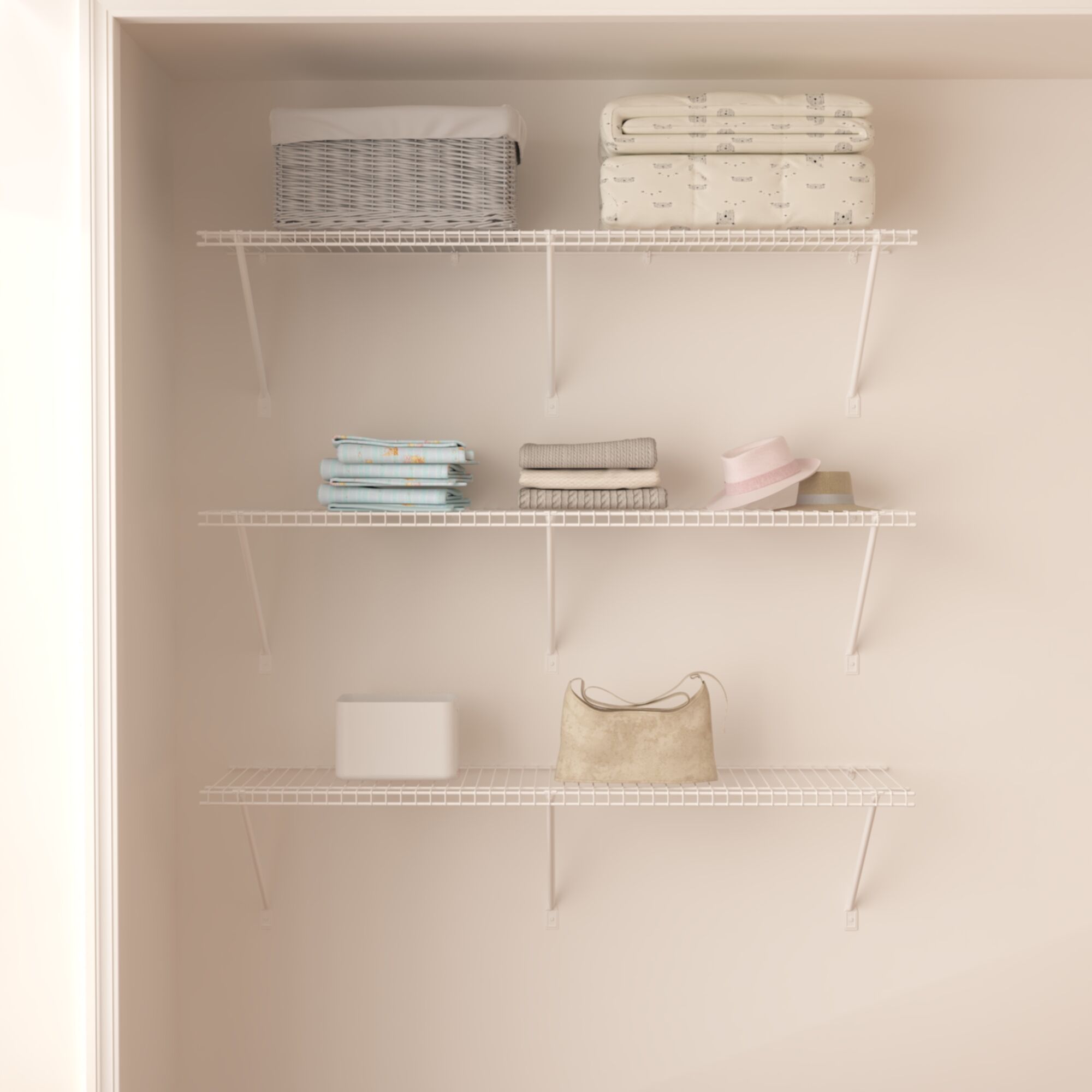 CLOSETART FA412 Metal Wire Shelf Walkin Closet Systems Storage Wardrobe Organizer 4'