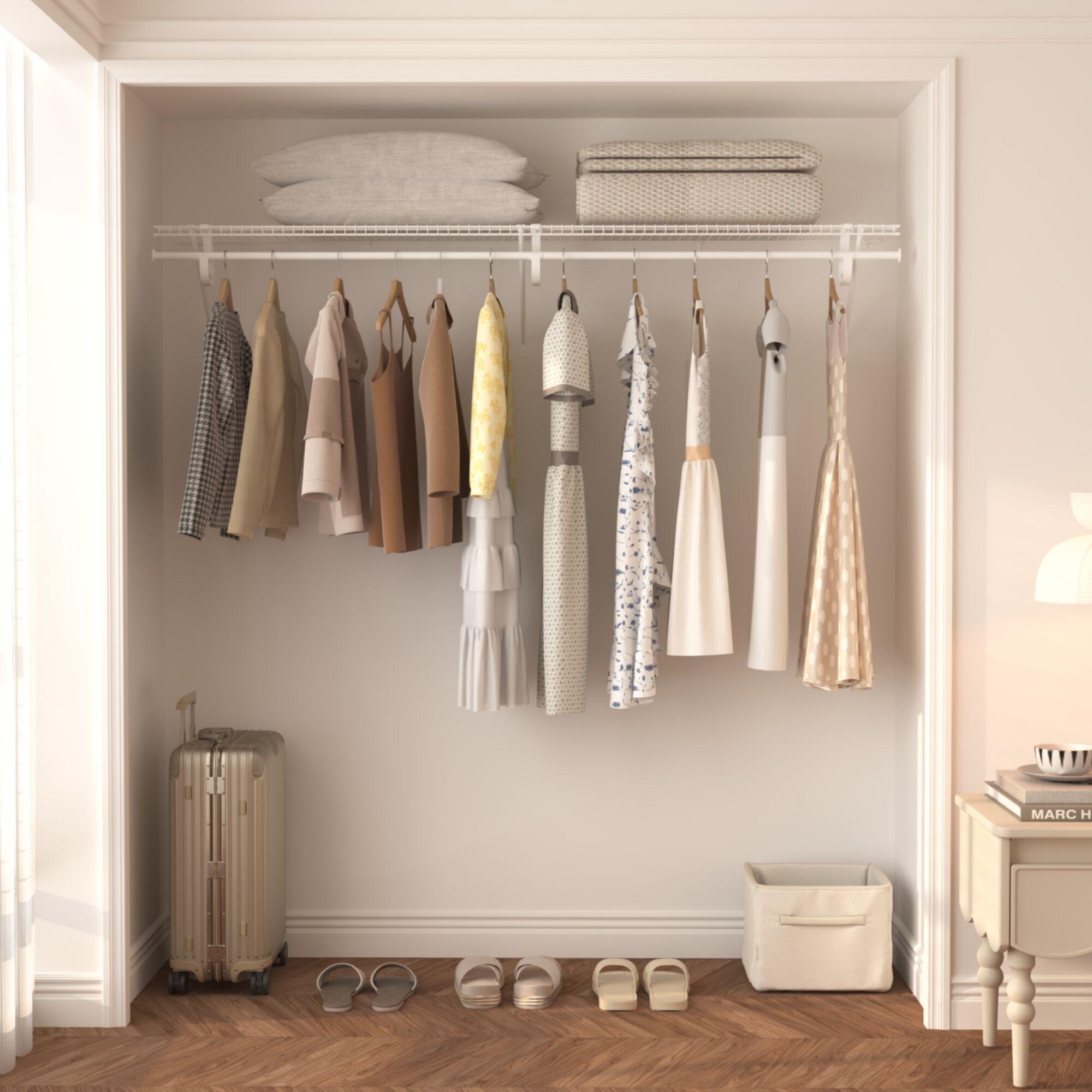 CLOSETART FA612R Metal Wire Shelf Walkin Closet Systems Storage Wardrobe Organizer 6'