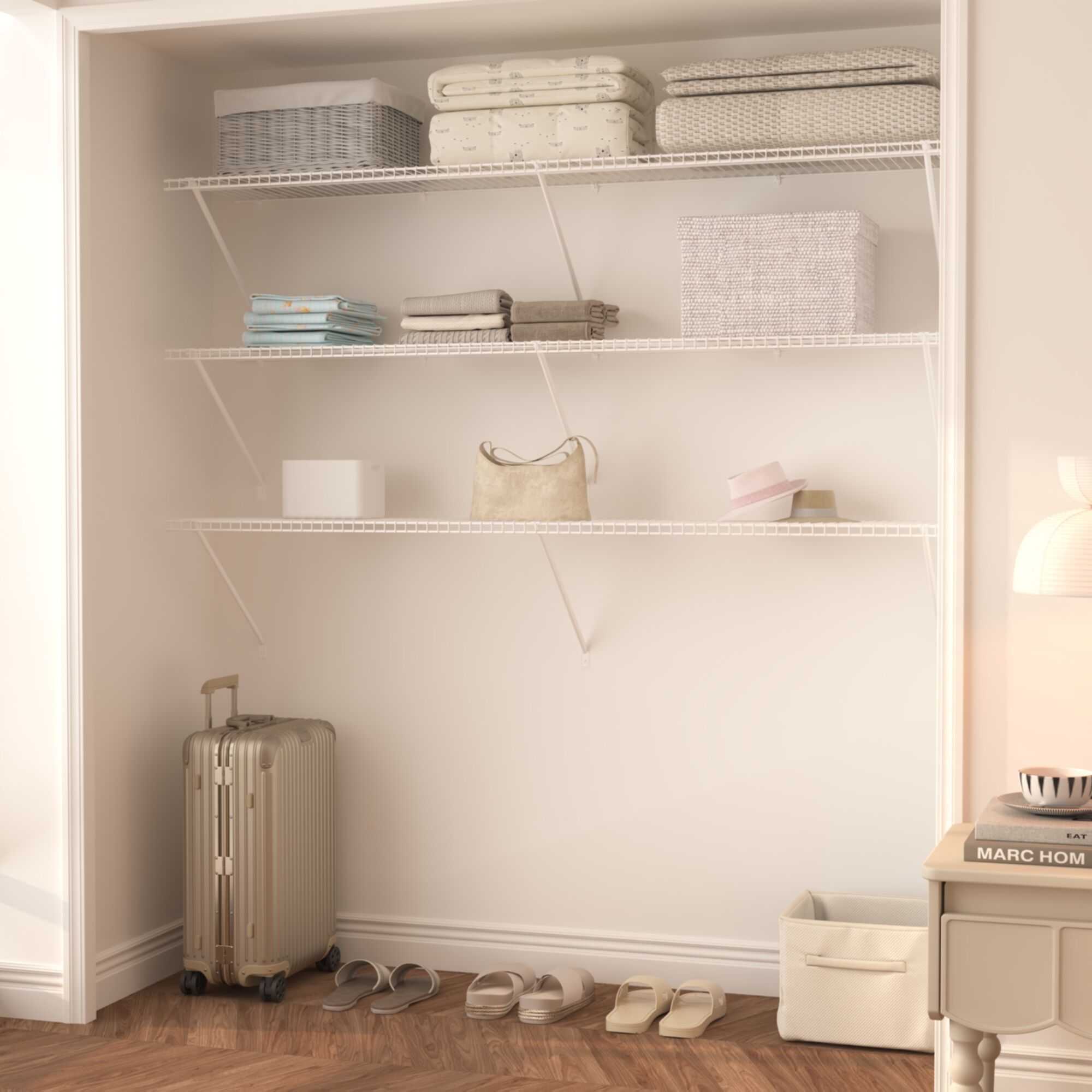 CLOSETART FA616 Metal Wire Shelf Walkin Closet Systems Storage Wardrobe Organizer 6'