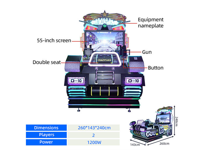 Crazy Tank 2 Players Tank Arcade Shooting Arcade Game Machine