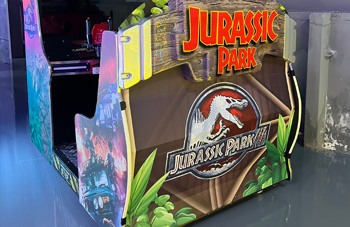 Jurassic Park Shooting Arcade-Spiel, keine Bewegungsversion, Detail2.jpg