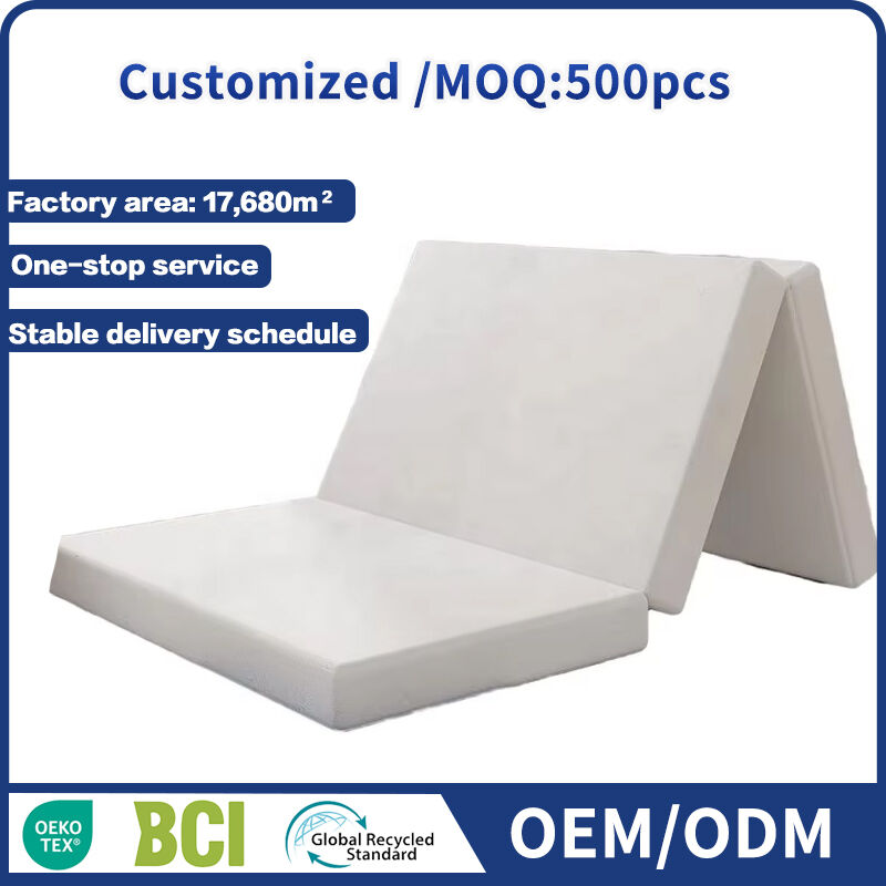 ผ้าหุ้มโฟมจำรูปพับ 3 ตอน ป้องกันลื่นด้านล่างสำหรับห้องนอน มีซิป