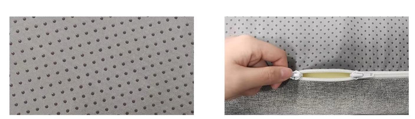 white grey color combination design zipper memory foam mattress cover-3