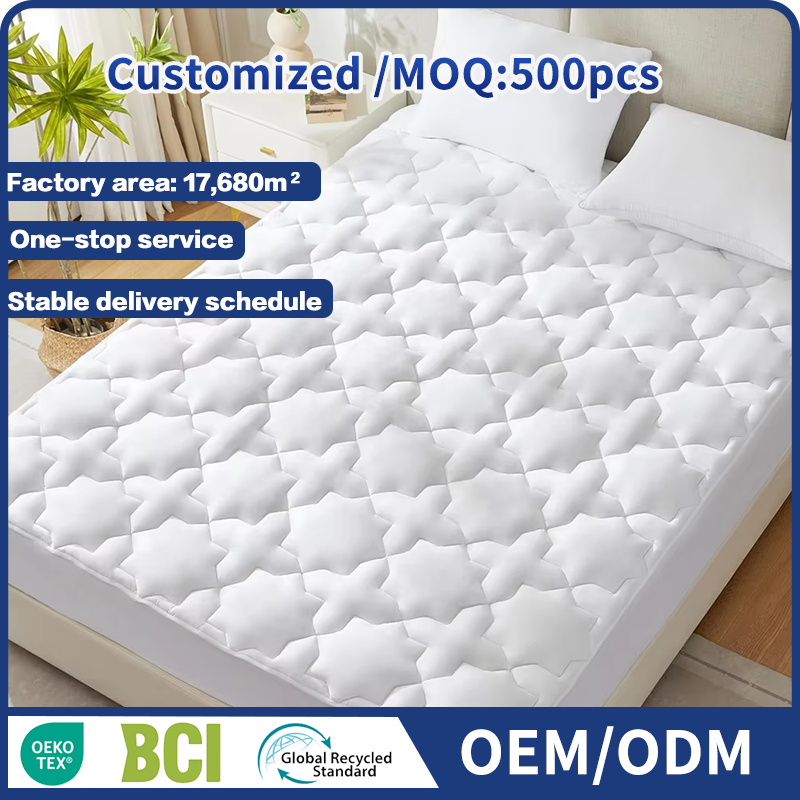 แผ่นรองที่นอนเพิ่มความหนาพิเศษ ผิวสัมผัสนุ่มนวลระบายอากาศได้ดี ผ้าฝ้ายด้านบน พิมพ์ลวดลายตามสั่ง