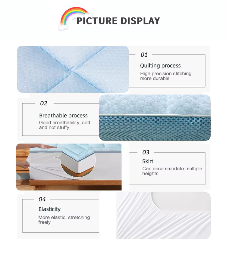 2024 New Product Summer PE Cooling Air Knit Fabric Mattress Topper Cover With 18'' Deep Pocket supplier