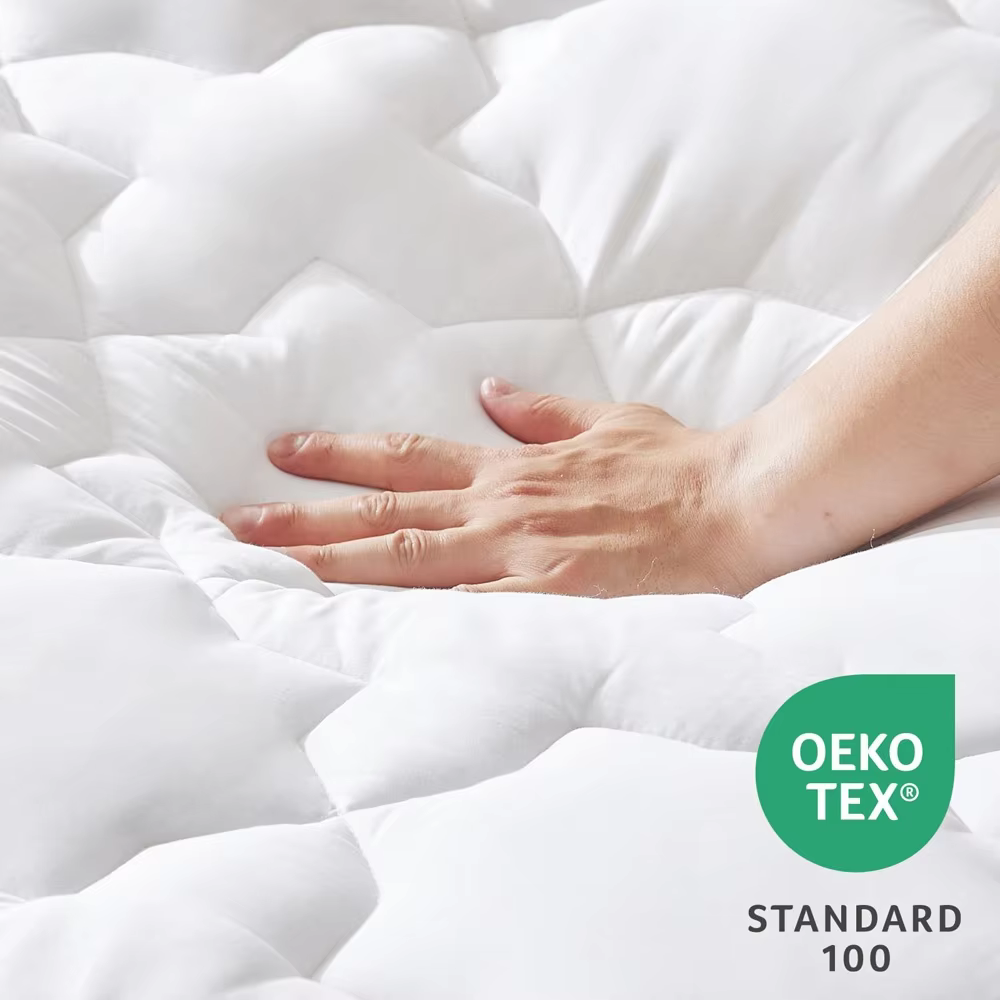 Custom Pattern Skin-friendly Breathable Cotton Top Bed Extra Thick Mattress Pad Toppers supplier