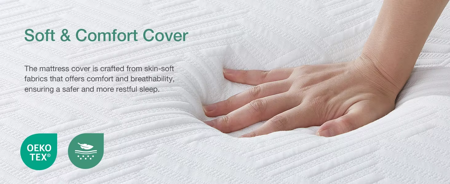 Skin-friendly 12 Inch Queen Size Polyester Adult Gel Memory Foam Mattress Cover with Zipper manufacture