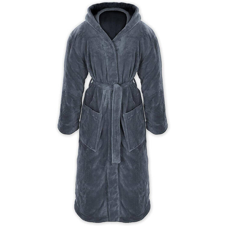 Unisex Hotel Bathroom Flannel Bathrobe with Hood