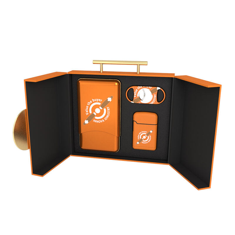 Set de Accesorios para Cigarros con Tubo de Hojalata Promocional, Cortador, Mechero