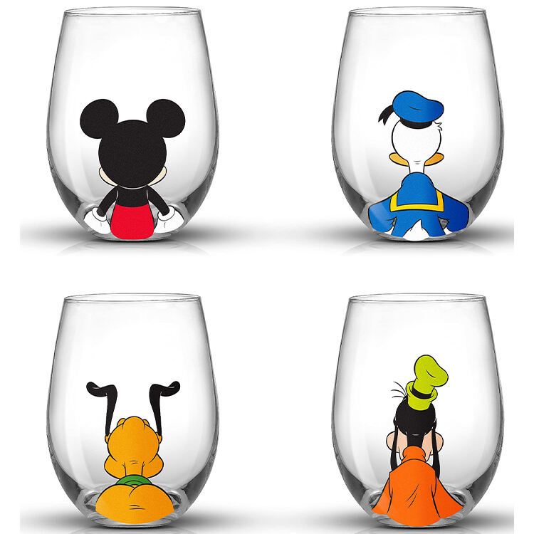 Juego de vasos sin pie con diseño de Mickey Mouse de Disney con caja de regalo