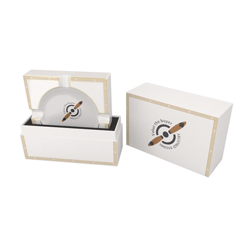 Cenicero para puros cuadrado de cerámica premium con caja de embalaje