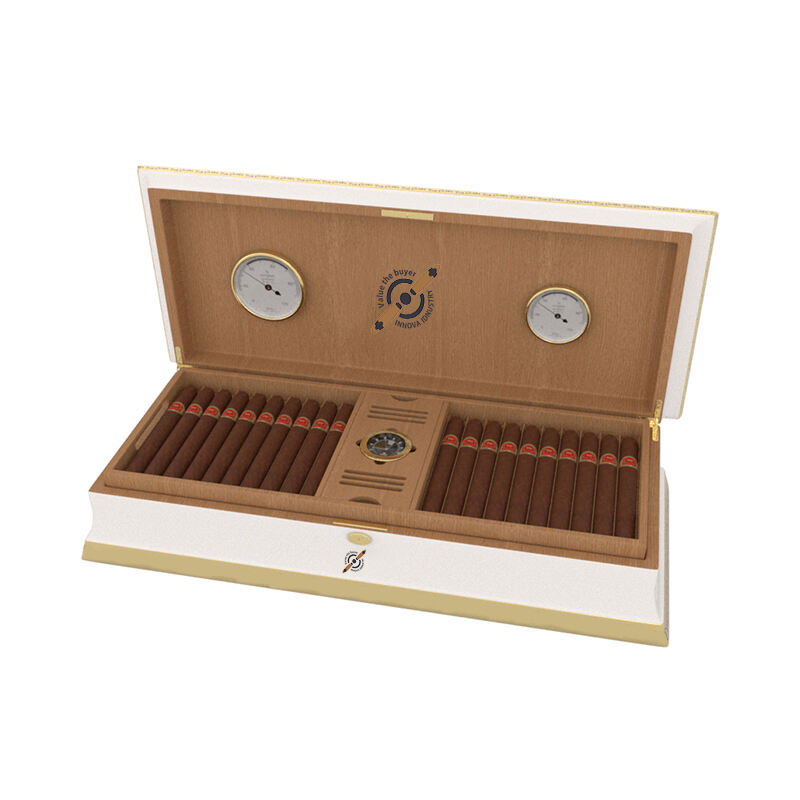 Humidor de lujo personalizado de alta calidad para escritorio en madera
