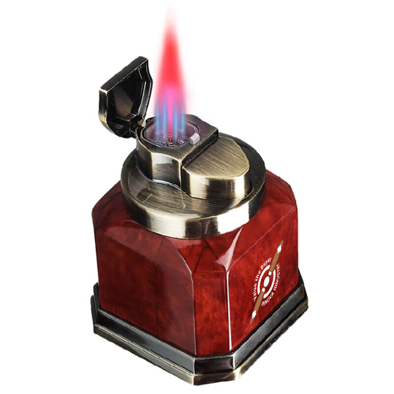 Escritorio Cuatro Llama Metal Encendedor Metal Antorcha Cigarro Antiviento Llama Jet Encendedor Cigarro