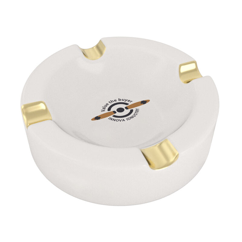 Cenicero de Cigarro Personalizado Redondo de Cerámica con 4 Ranuras