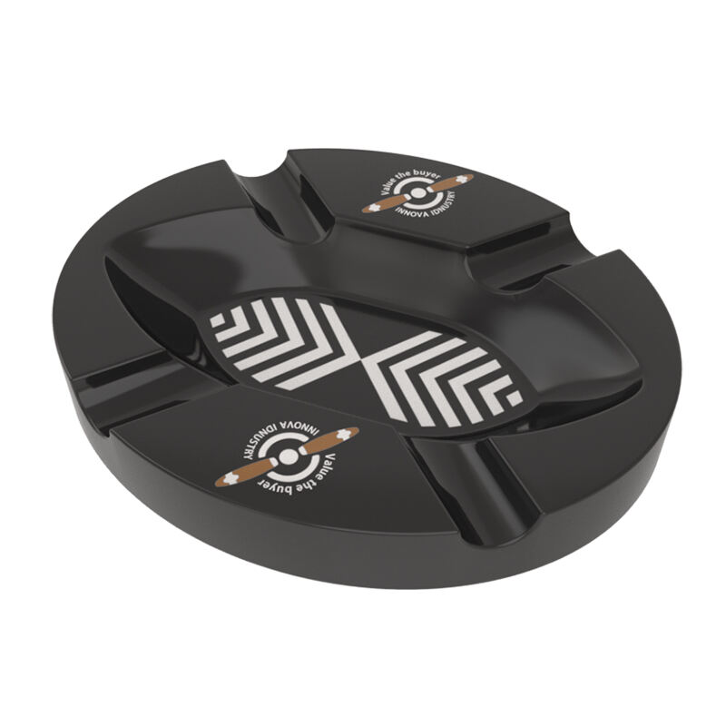 Round Melamine Windproof Cigar Ashtray with Packaging Box