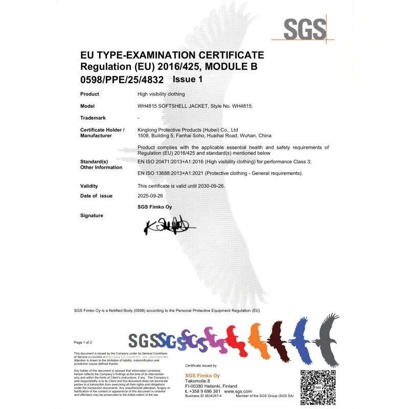 Kinglong Protective Products (Hubei), Ltd. Obtém Certificação CE para Produtos Principais