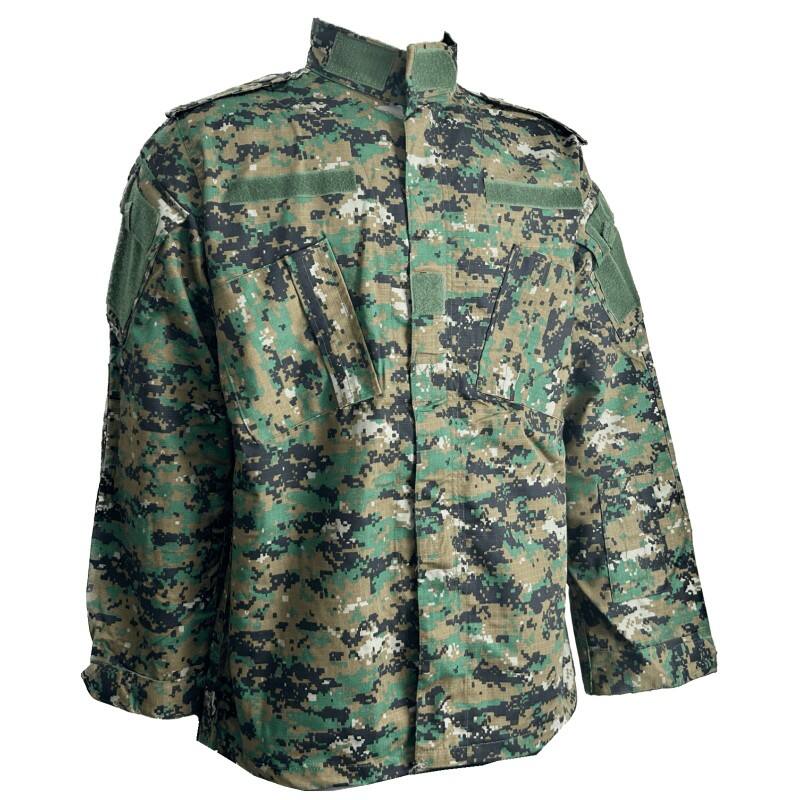 WH8703 ACU Jacket and Pants Ribstop Camouflage Suits Uniforms Jacket Ripstop Uniform Clothing Olive Uniform Green Hunting Clothes；