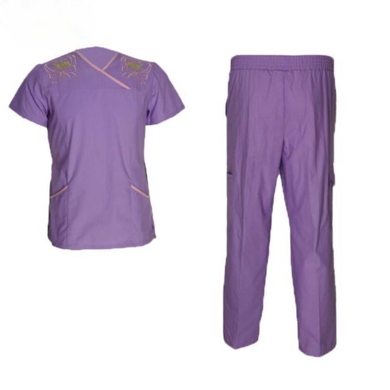 Set Seragam Medis Unisex OEM WH1113 Pemasok Grosir Baju Scrub, Baju Scrub untuk Perawat, Seragam Wanita untuk Layanan Kesehatan, Setelan Scrub yang Lembut dan Nyaman
