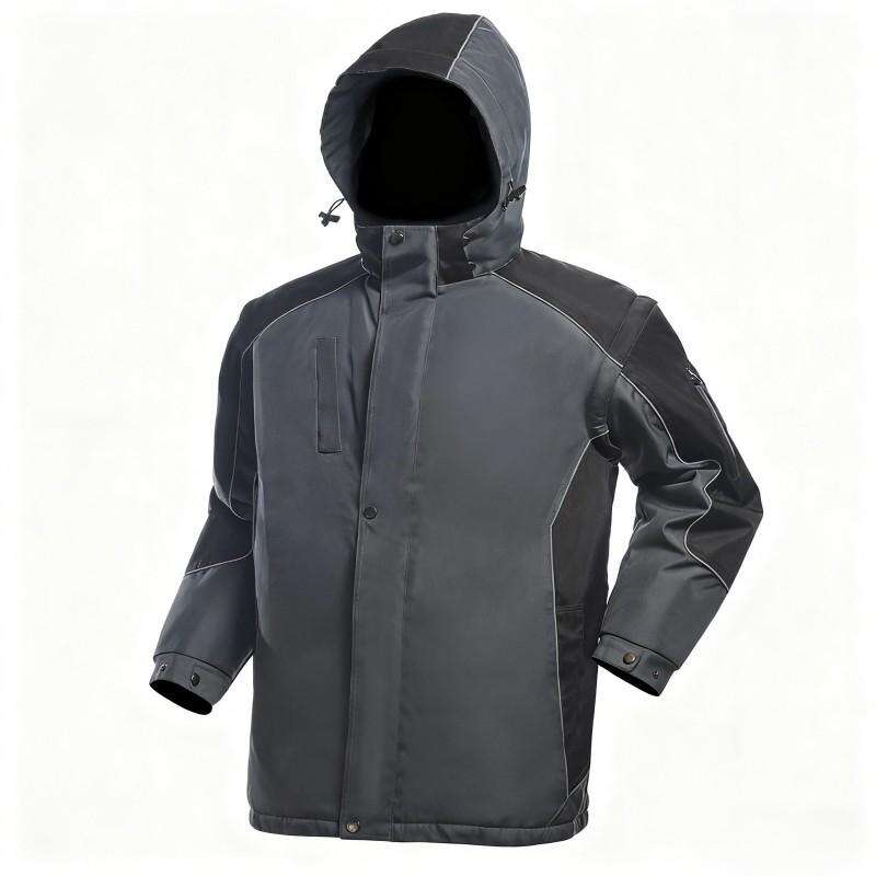 Winter Construction Work Jacket with Detachable Hood 