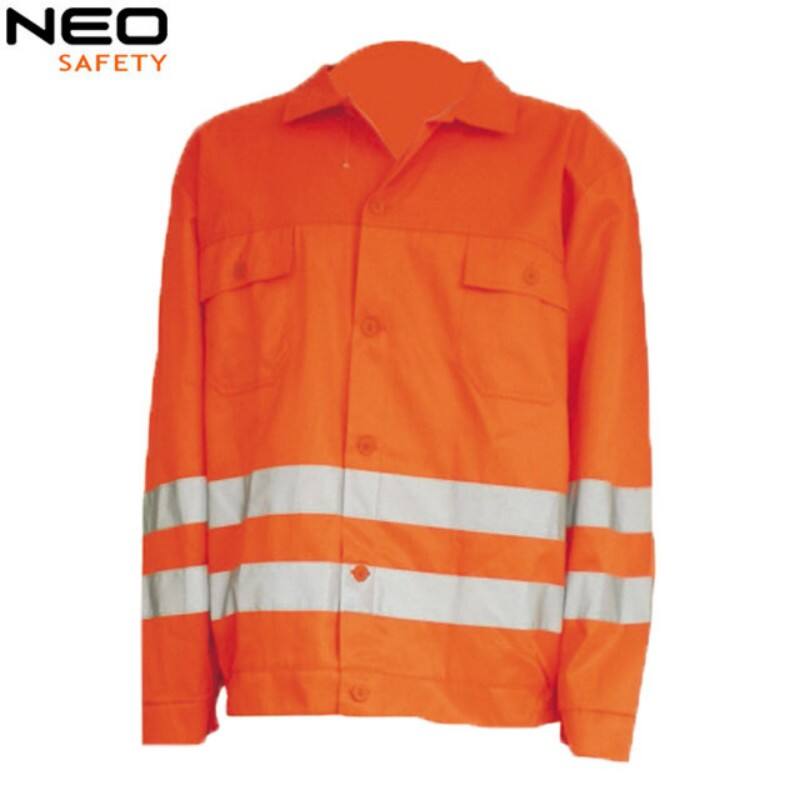 Long Sleeves Construction Work Jacket  with Reflector and Multi Pockets
