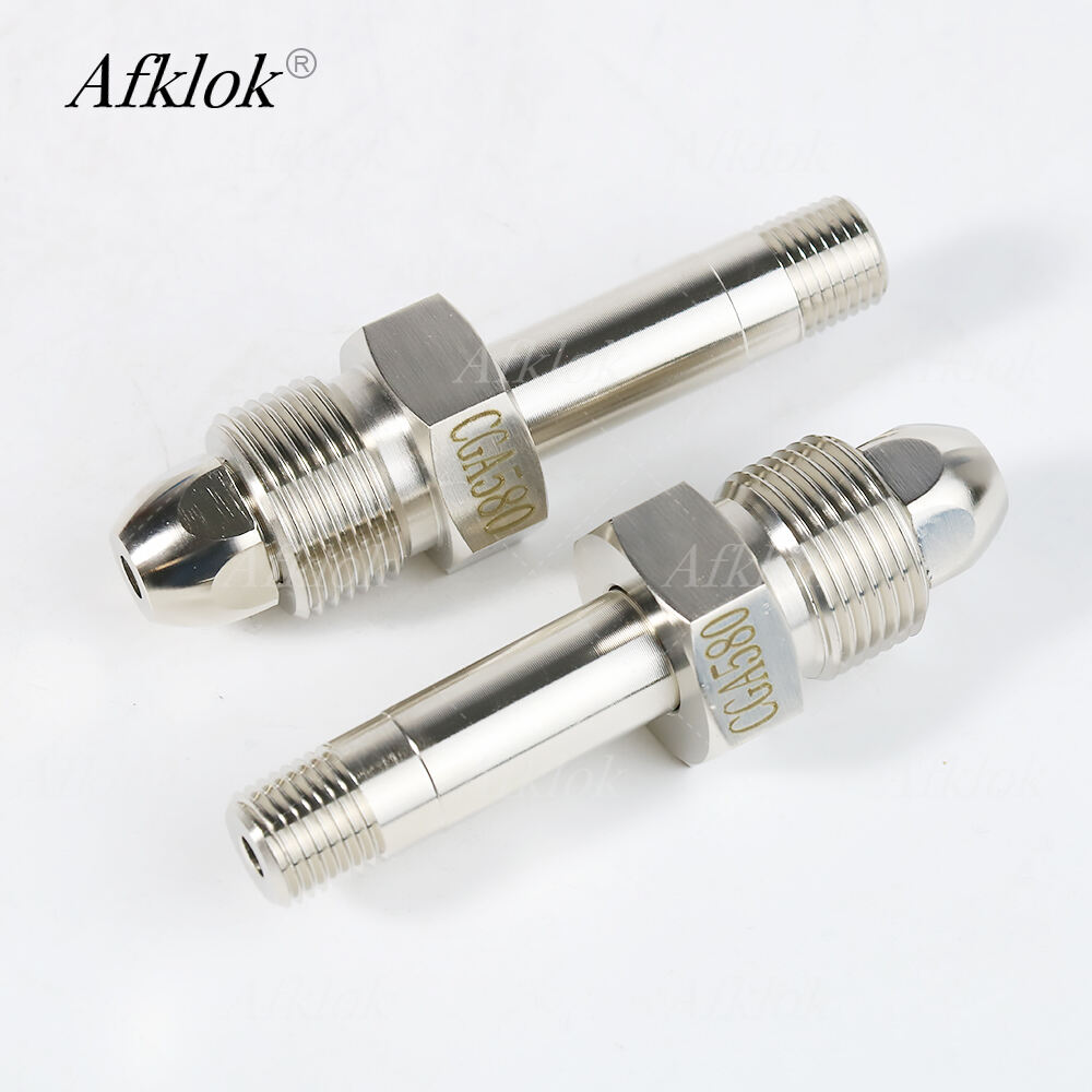 Pole Length 50mm 60mm 70mm 80mm 100mm 140mm CGA580 High Precision Brass Nickel Plated Cylinder Fittings for 1/4