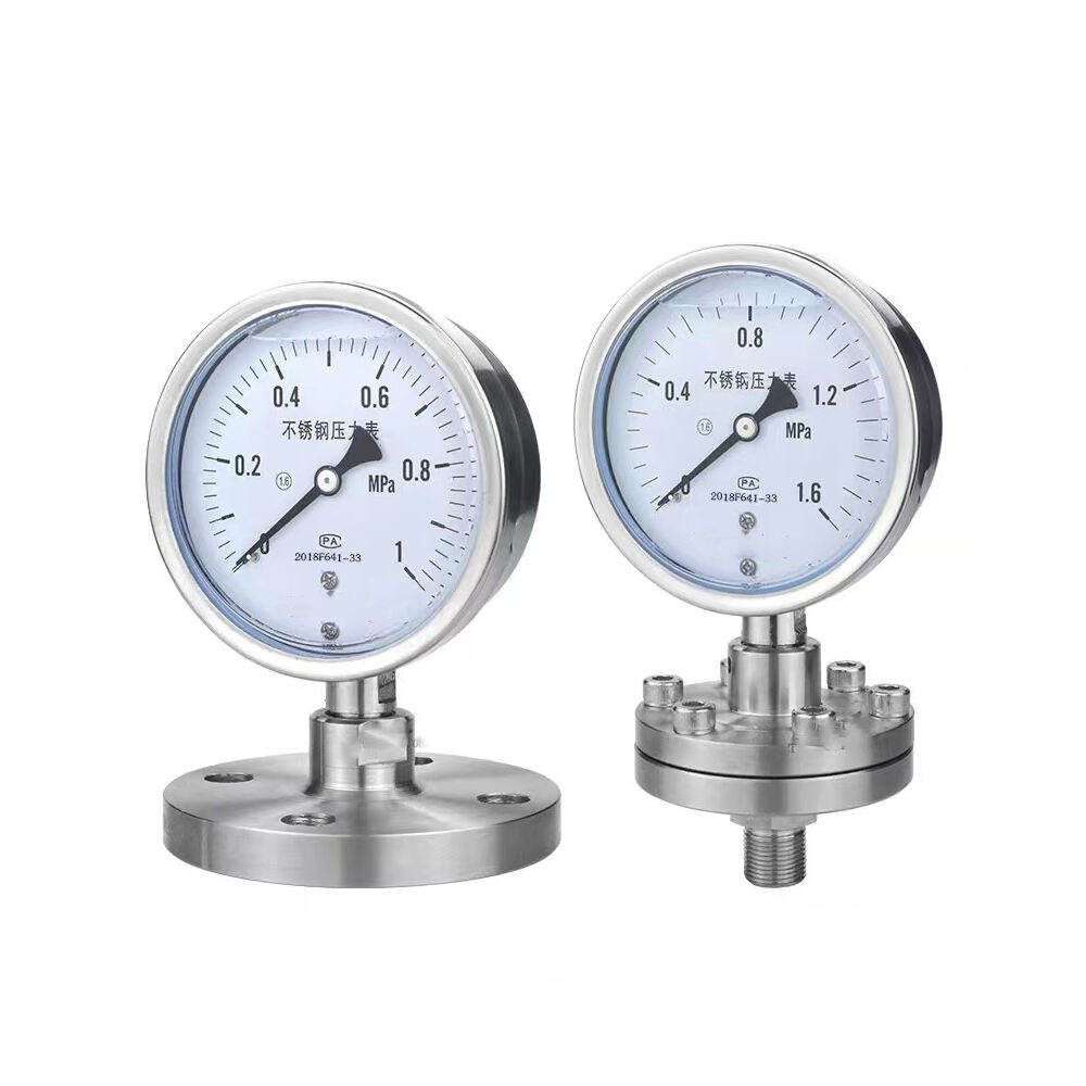 Stainless steel Flange Diaphragm with Gauge manometer 0 - 200 PSI