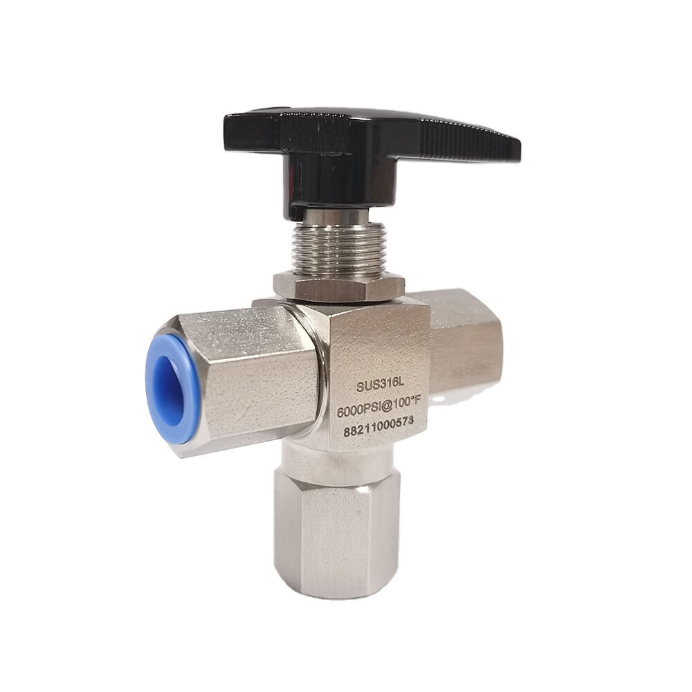 New Swagelok type Stainless Steel 3-Way Ball Valve for 1/4