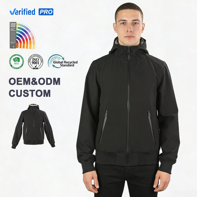 Men's Waterproof Windbreaker Jacket Hooded Softshell for Outdoor Activities