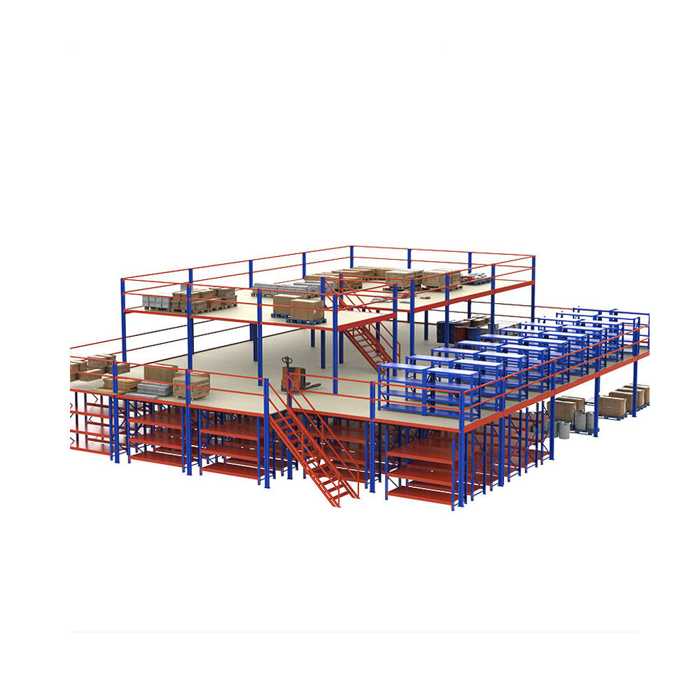 Industrial storage equipment warehouse mezzanine floor with metal rack