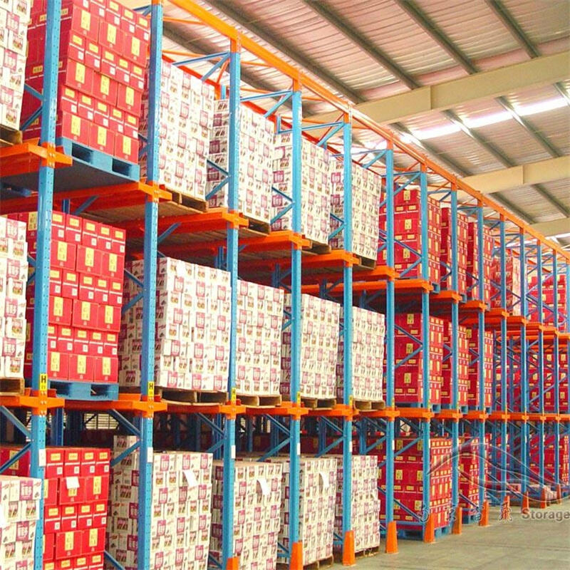 உயர் நிலைத் திட்பத்துடன் கூடிய நீடித்தன்மை வாய்ந்த ஓட்டுநர் வழியாக உள்ளே செல்லும் பேலெட் ரேக்கிங்