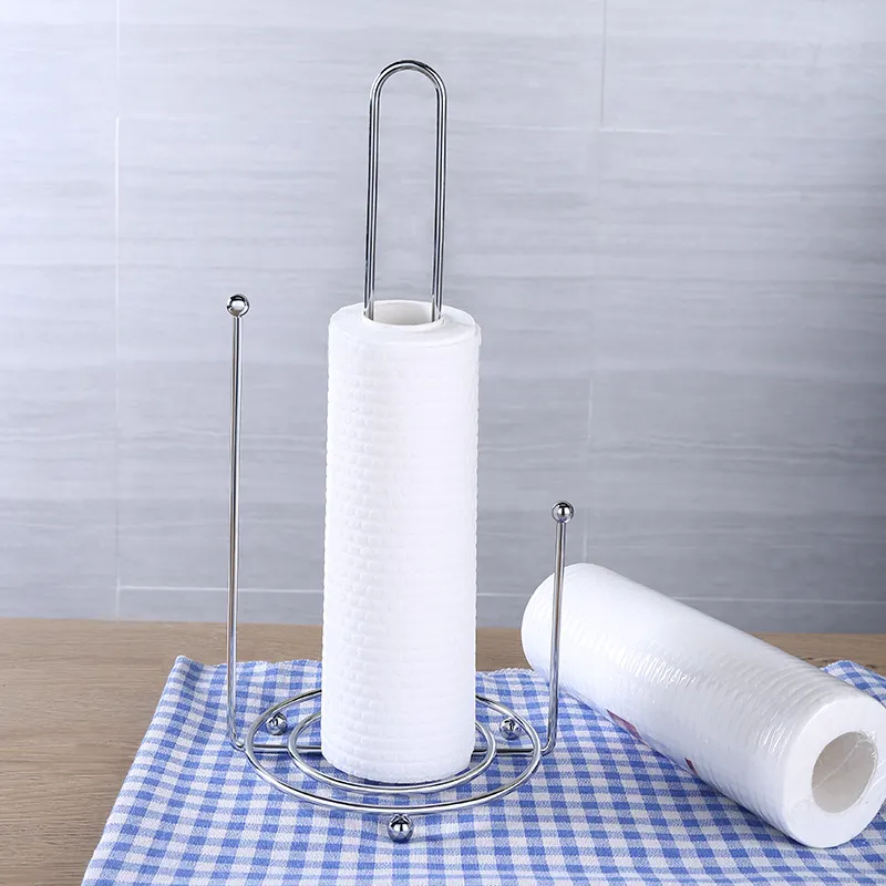 Paper Towel Holder Stand Roll Tissue Storage Organizer for Kitchen Metal Counter Home Table standing toilet paper holder