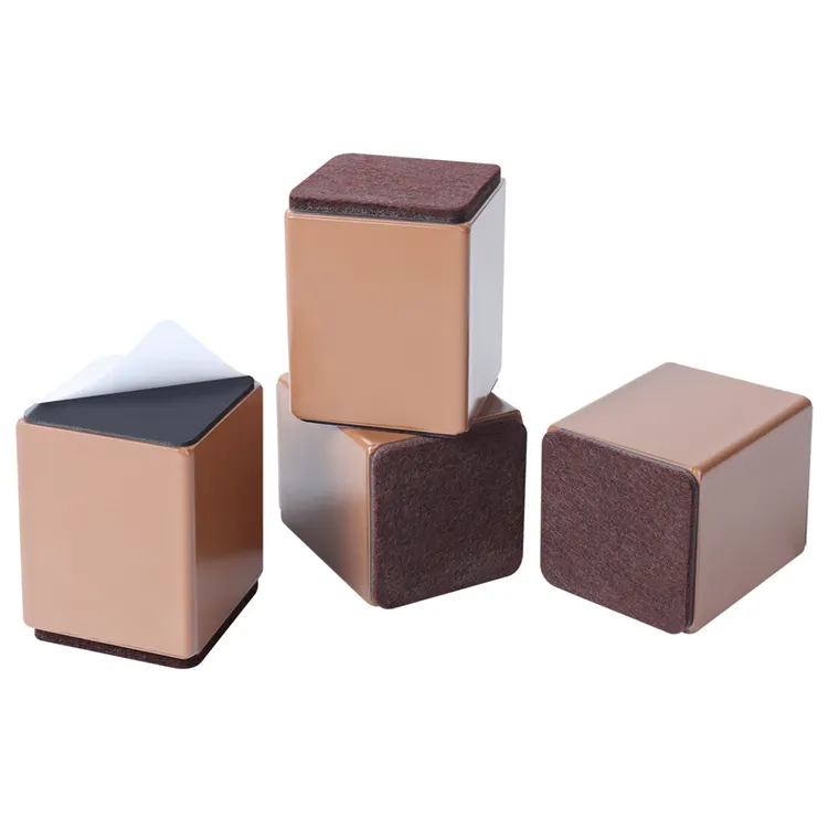 Good Price New Product Heavy Duty Furniture Risers Brown Cuboid Heighten Furniture Riser Blocks For Beds