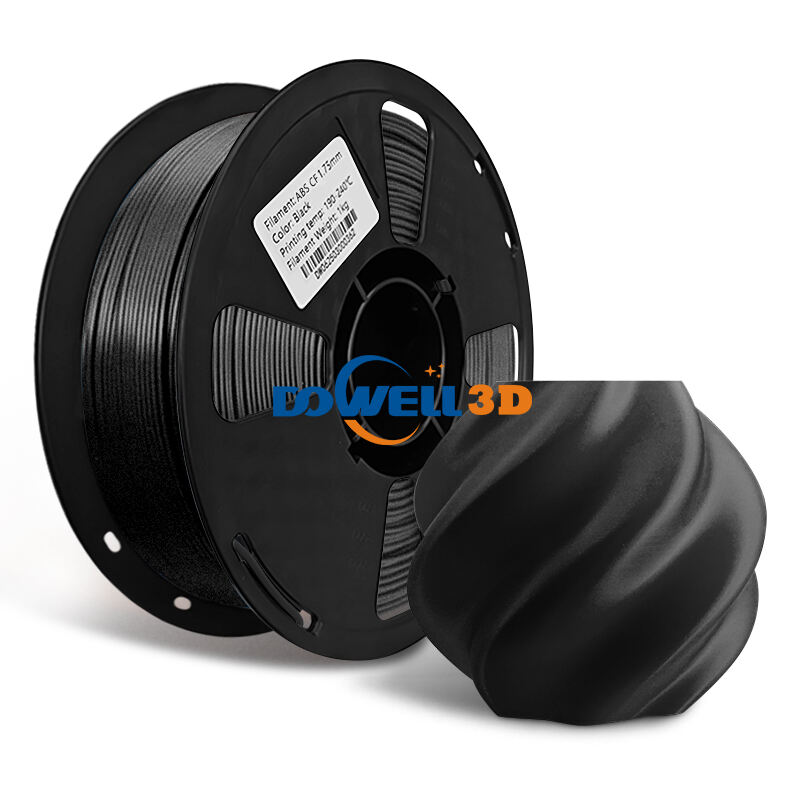 Dowell 5 kg ABS haute résistance en fibre de carbone, filament d'impression 3D 1,75 mm, noir, résistant à l'abrasion, filament ABS durable