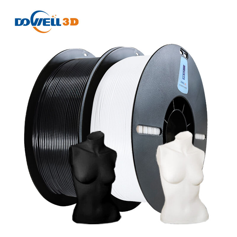 Dowell filament PLA de haute qualité, enroulement soigné, sans déformation, 1,75 mm ±0,02 mm, filament d'impression 3D écologique noir