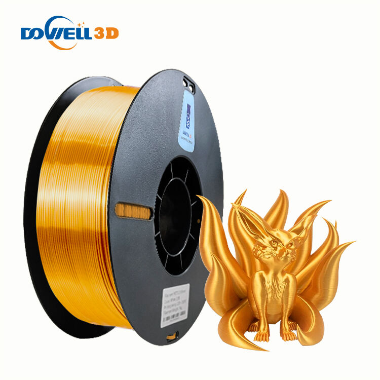 Filament d'imprimante 3D à enroulement soigné, PLA Silk 1,75 mm, tolérance +/-0,02 mm, filament plastique doré soyeux pour modèles artistiques décoratifs